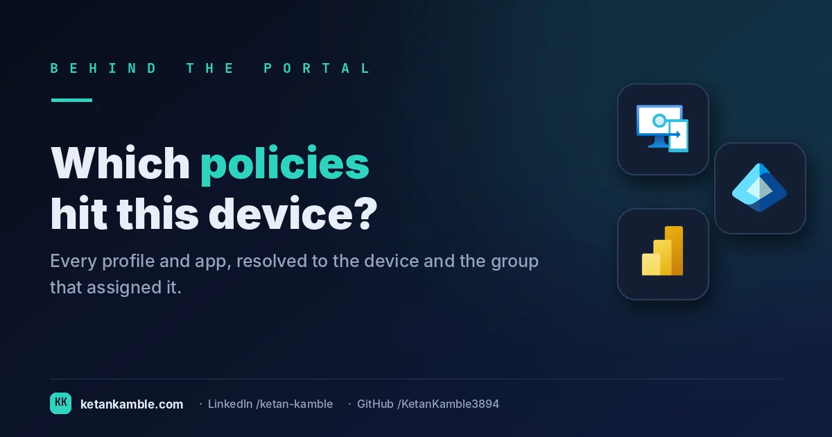 Cover: mapping every Intune policy to every target group, dynamic and broken alike